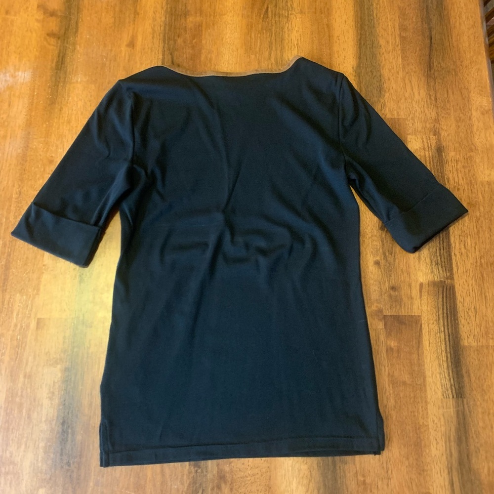 Ralph Lauren Top Small Black and Brown Short Sleeve - Picture 8 of 9